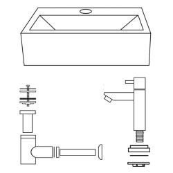 The Collection Fonteinset Zeus - Wit - incl. kraan