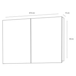 Differnz Spiegelkast Brida 50x67,5x15 cm - wit