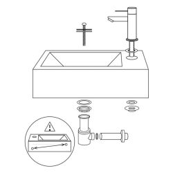 Differnz fonteinset Helios incl. kraan rechts - wit