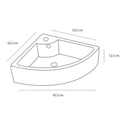 Differnz Fonteinset Keres Hoek - Wit - incl. kraan