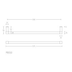 PIET BOON PB550 handdoekstang enkel 550mm mat RVS