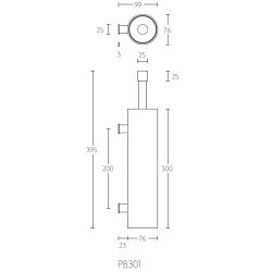 PIET BOON PB301 toiletborstel wand mat RVS