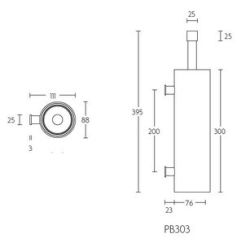 PIET BOON PB303 toiletborstel wand RVS/wit corian