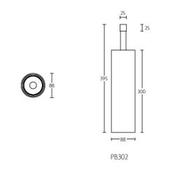 PIET BOON PB302 toiletborstel staand RVS/wit corian