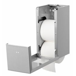 Qbic-line toiletrolhouder 2-rols voor doprollen RVS QTR2 SSL