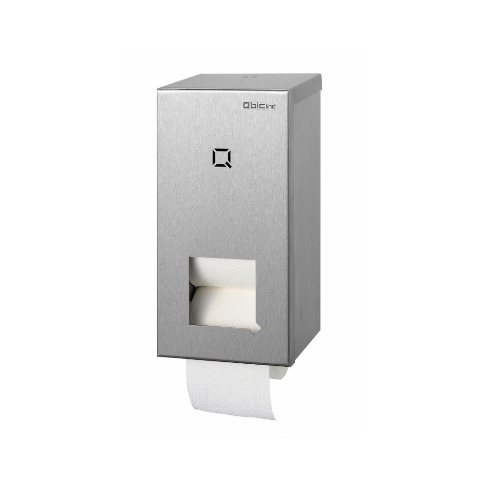 Qbic-line toiletrolhouder 2-rolsh coreless rollen RVS QTR2C SSL