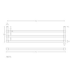 PIET BOON PB775 handdoekrek hoh 750mm mat zwart