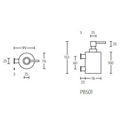 PIET BOON PB501 zeepdispenser wand mat zwart