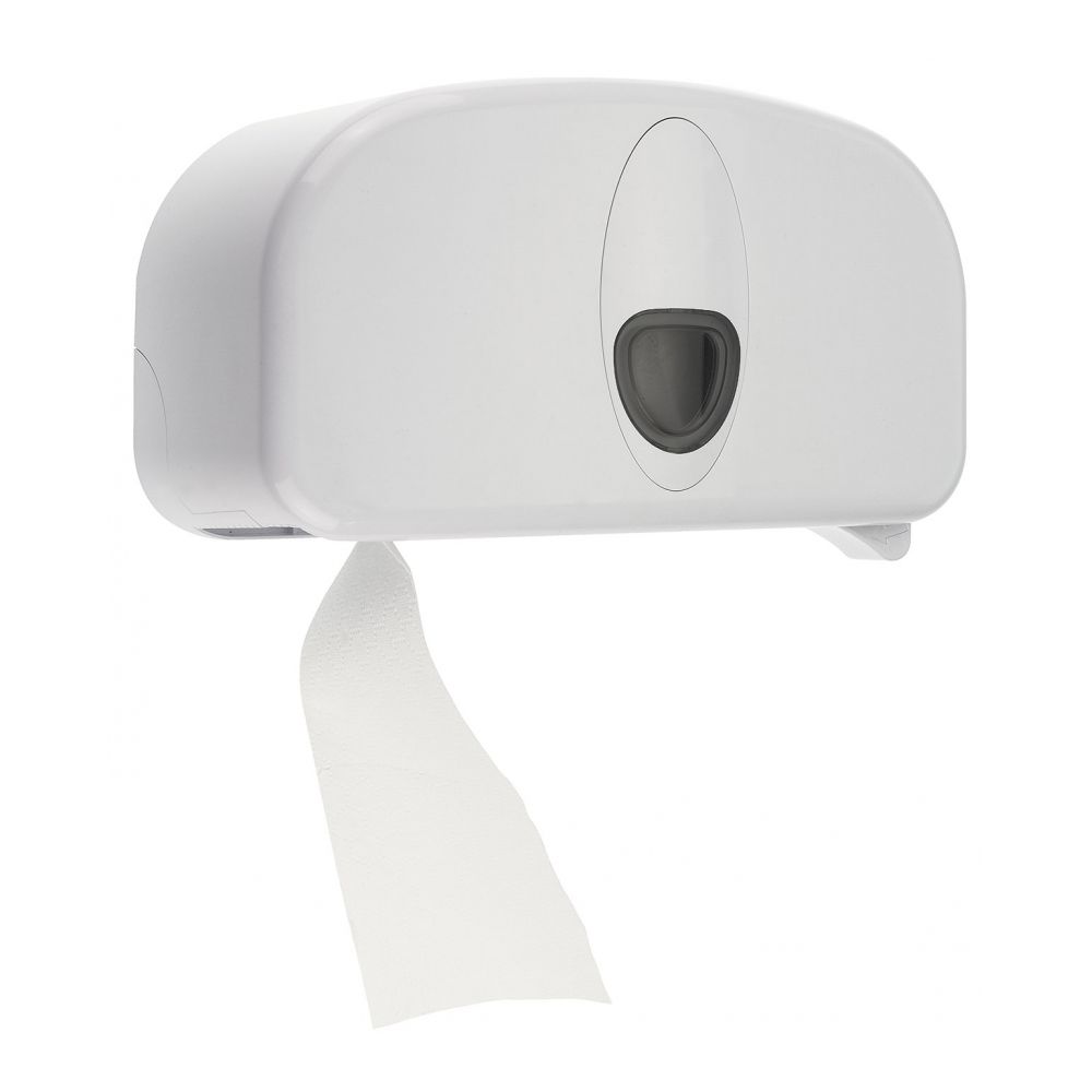 PlastiQline 2020 kunststof 2-rols toiletrolhouder (kokerloos) wit - PQ20CDuo