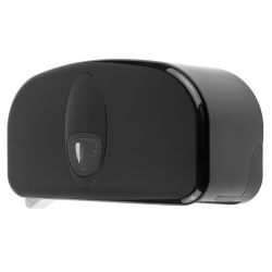 PlastiQline 2020 kunststof 2-rols toiletrolhouder (kokerloos) zwart - PQB20CDuo