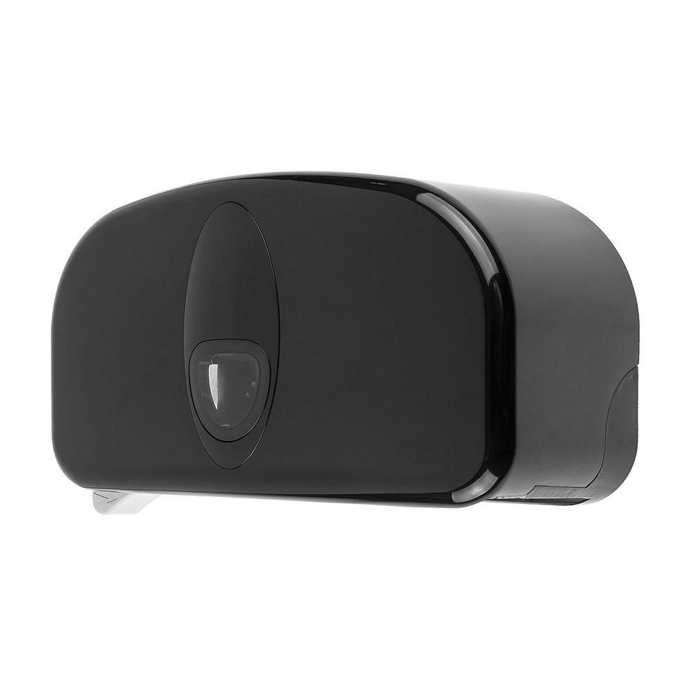 PlastiQline 2020 kunststof 2-rols toiletrolhouder (kokerloos) zwart - PQB20CDuo