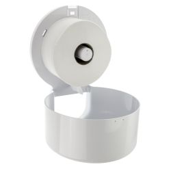 PlastiQline 2020 kunststof jumboroldispenser mini wit - PQ20MiniJ