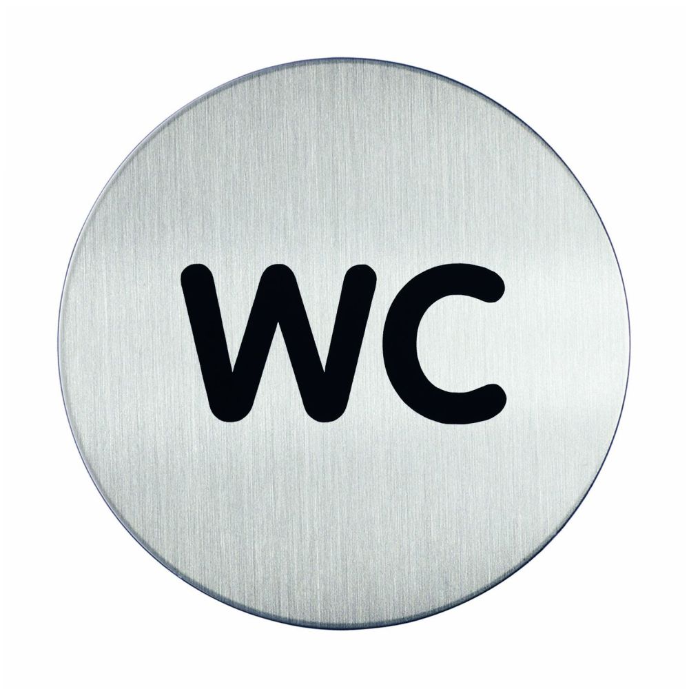 Pictogram zelfklevend rond WC RVS