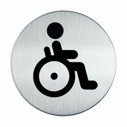 Pictogram zelfklevend rond WC minder valide RVS