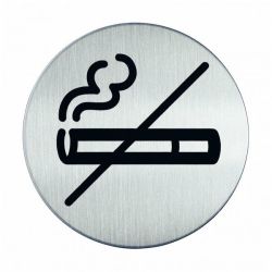 Pictogram zelfklevend rond rookverbod RVS