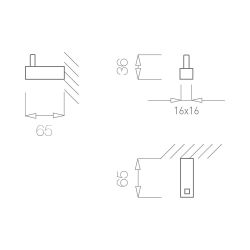 Tupai handdoekhaakje Square - zwart