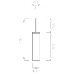 Tupai toiletborstel met houder Square - zwart