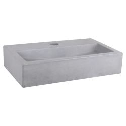 Differnz Flat fonteinset beton lichtgrijs - kraan recht mat goud