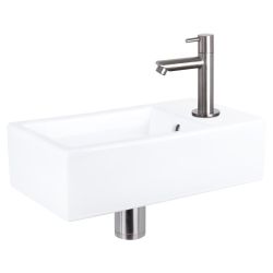 Differnz Force fonteinset keramiek - kraan recht mat chroom