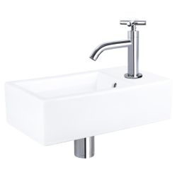 Differnz Force fonteinset keramiek - kraan kruis chroom