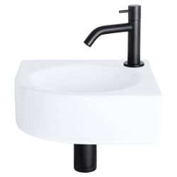 Differnz Cleo fonteinset keramiek - kraan gebogen mat zwart