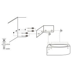 Differnz Cleo fonteinset keramiek - kraan gebogen mat chroom