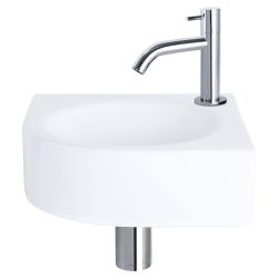 Differnz Cleo fonteinset keramiek - kraan gebogen chroom