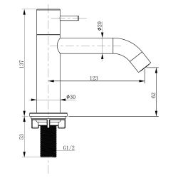 Differnz Cleo fonteinset keramiek - kraan gebogen chroom