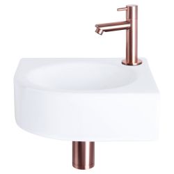 Differnz Cleo fonteinset keramiek - kraan recht rood koper