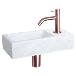 Differnz Helios fonteinset marmer - kraan gebogen rood koper