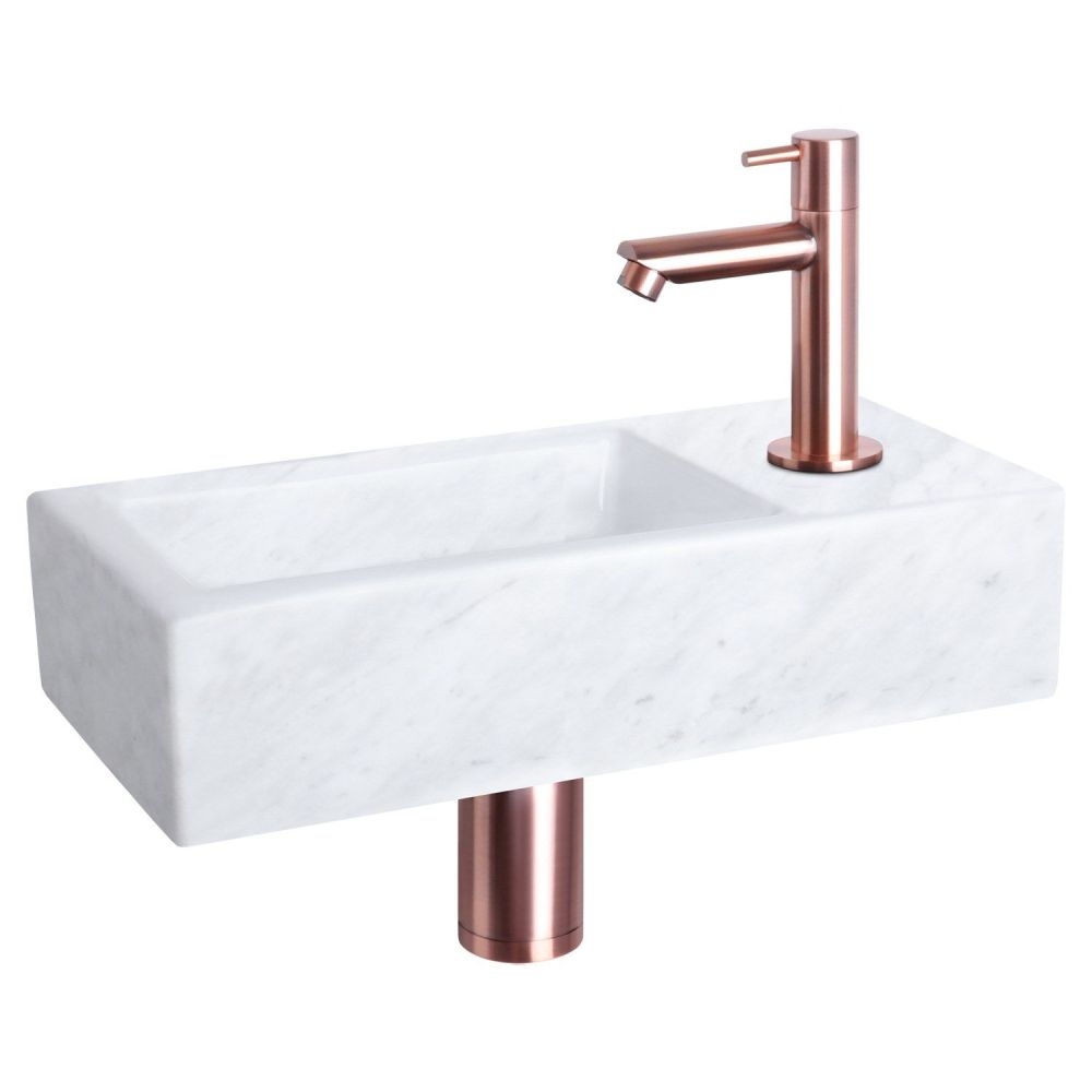Differnz Helios fonteinset marmer - kraan recht rood koper