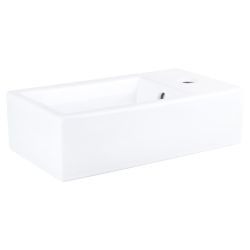 Differnz Force fonteinset keramiek - kraan gebogen - met handdoekrek chroom