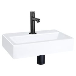 Differnz Flat fonteinset keramiek - kraan recht - mat zwart