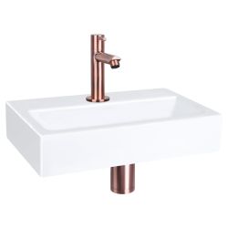 Differnz Flat fonteinset keramiek - kraan recht rood koper