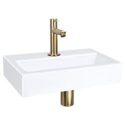 Differnz Flat fonteinset keramiek - kraan recht mat goud