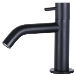 Differnz Ravo fonteinset keramiek - kraan gebogen - met handdoekrek mat zwart