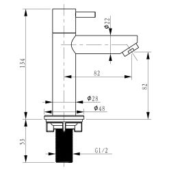 Differnz Ravo fonteinset keramiek - kraan recht - met handdoekrek mat chroom