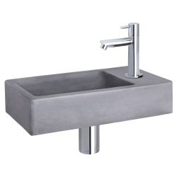 Differnz Force fonteinset beton donkergrijs - kraan recht chroom