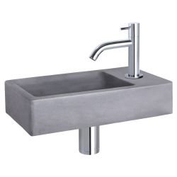 Differnz Force fonteinset beton donkergrijs - kraan gebogen chroom