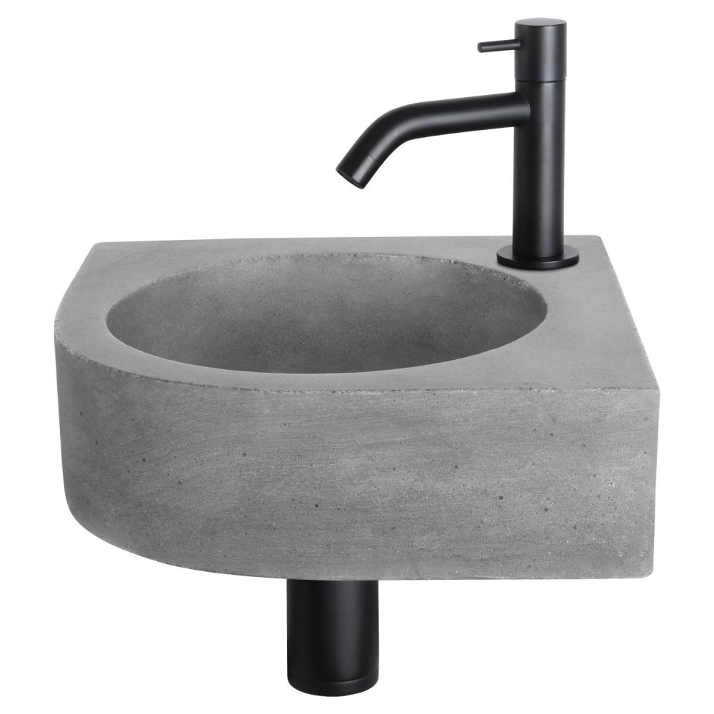 Differnz Cleo fonteinset beton donkergrijs - kraan gebogen mat zwart