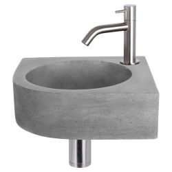 Differnz Cleo fonteinset beton donkergrijs - kraan gebogen mat chroom