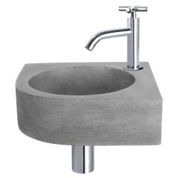 Differnz Cleo fonteinset beton donkergrijs - kraan kruis chroom