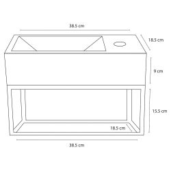 Differnz Ravo fonteinset beton lichtgrijs - kraan recht - met handdoekrek rood koper