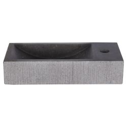 Differnz Ribble fonteinset bombai black - natuursteen - kraan recht mat chroom