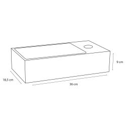 Differnz Solid fonteinset solid surface - kraan recht mat zwart