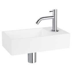 Differnz Solid fonteinset solid surface - kraan gebogen chroom