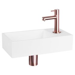 Differnz Solid fonteinset solid surface - kraan recht rood koper