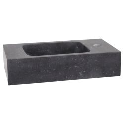 Differnz fonteinset bombai black - natuursteen - kraan gebogen chroom