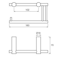 Kursaal toiletrolhouder RVS