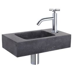 Differnz fonteinset bombai black - natuursteen - kraan kruis chroom